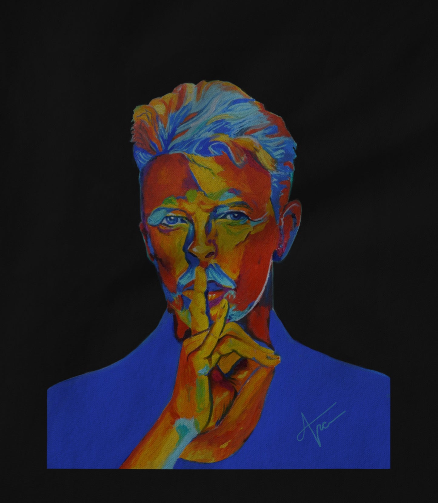 David Bowie on black Unisex T-shirt