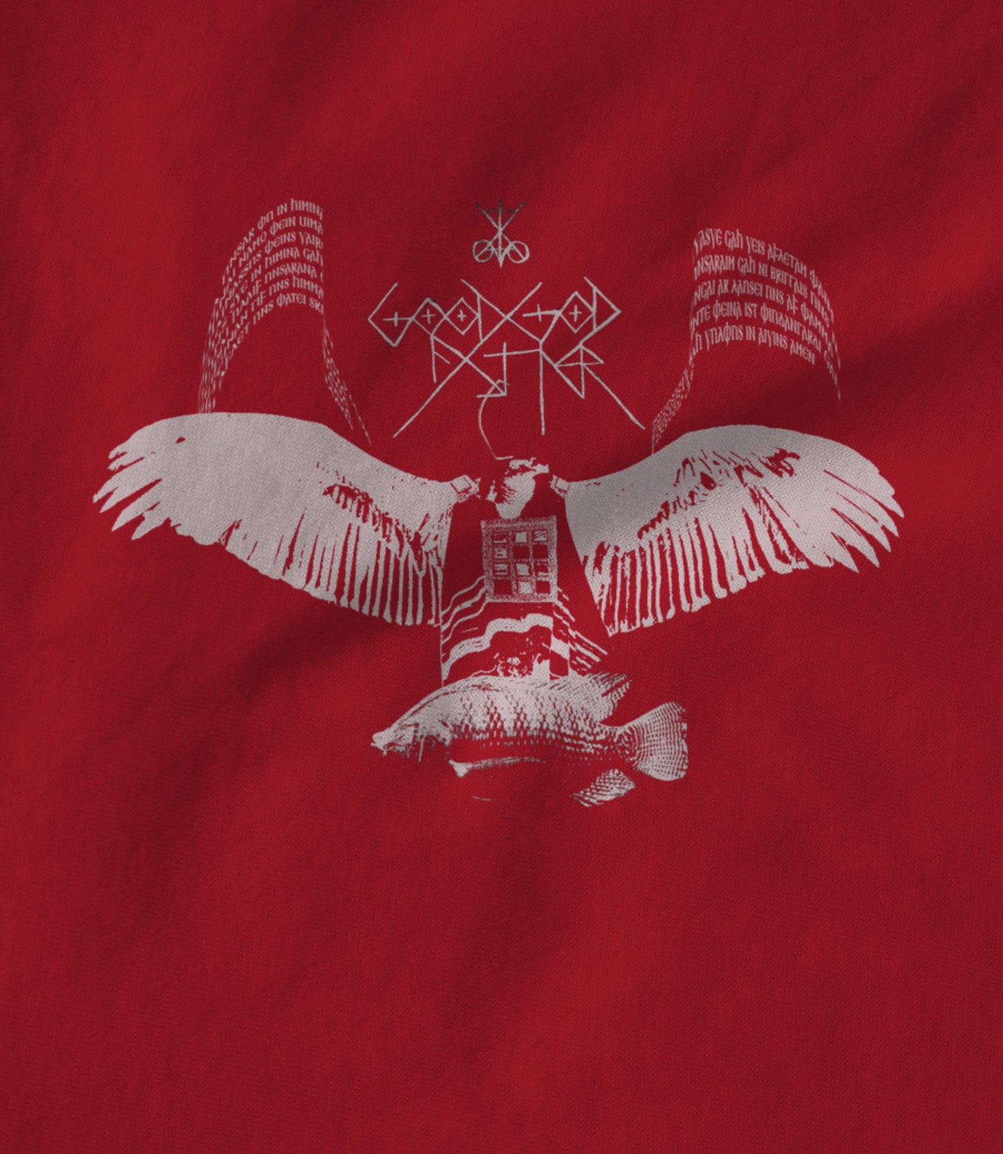 Anti-Nero Vulture White on Red Hoodie