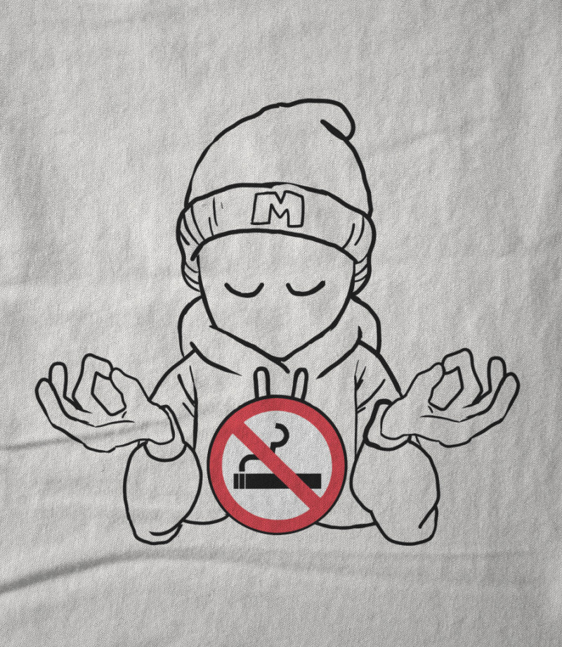 J.Robinson WhoDemSound - MEDITATOR MUSIC X NO SMOKING WHITE TEE #1