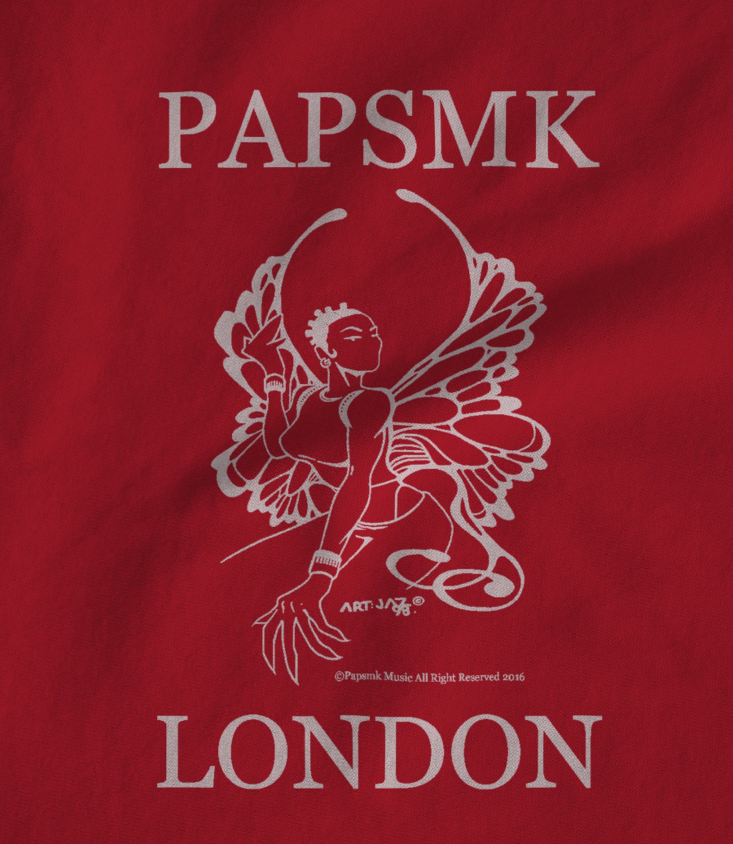 PAPSMK LONDON Logo w1 Red Unisex T-shirt