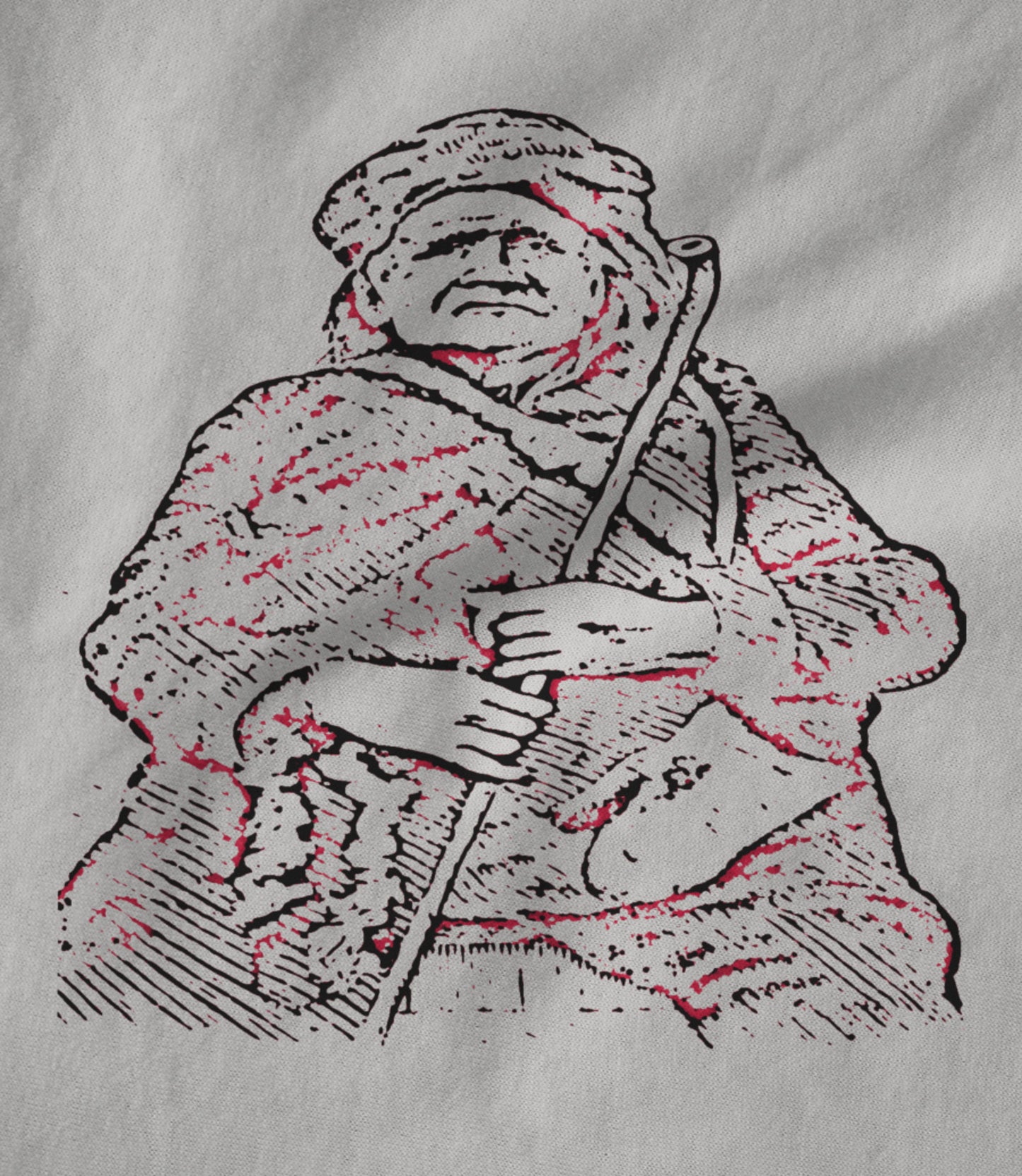 Screw-Jack Old Man Red on White Unisex T-shirt