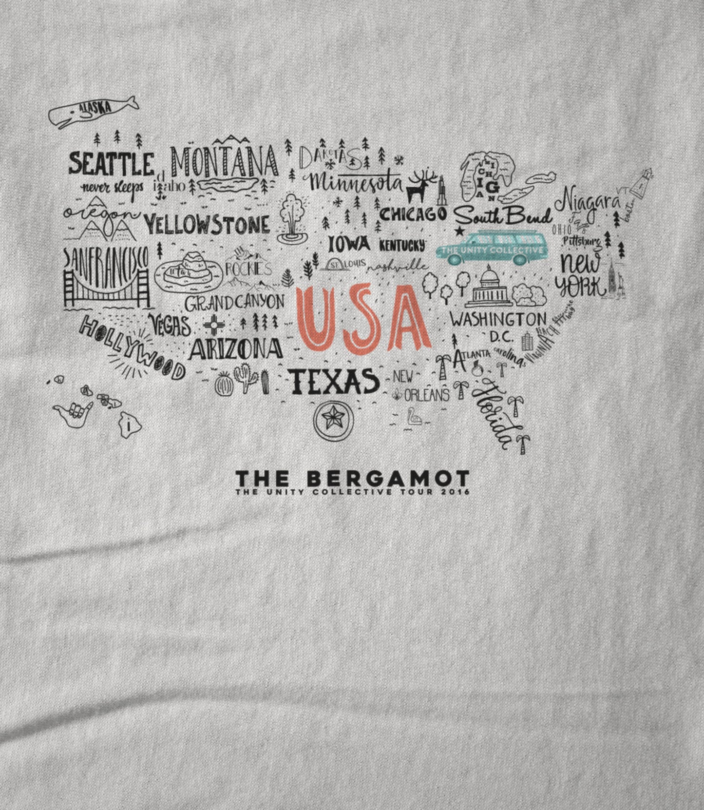 The Unity Collective OFFICIAL TOUR White w/Black Logo Unisex T-shirt