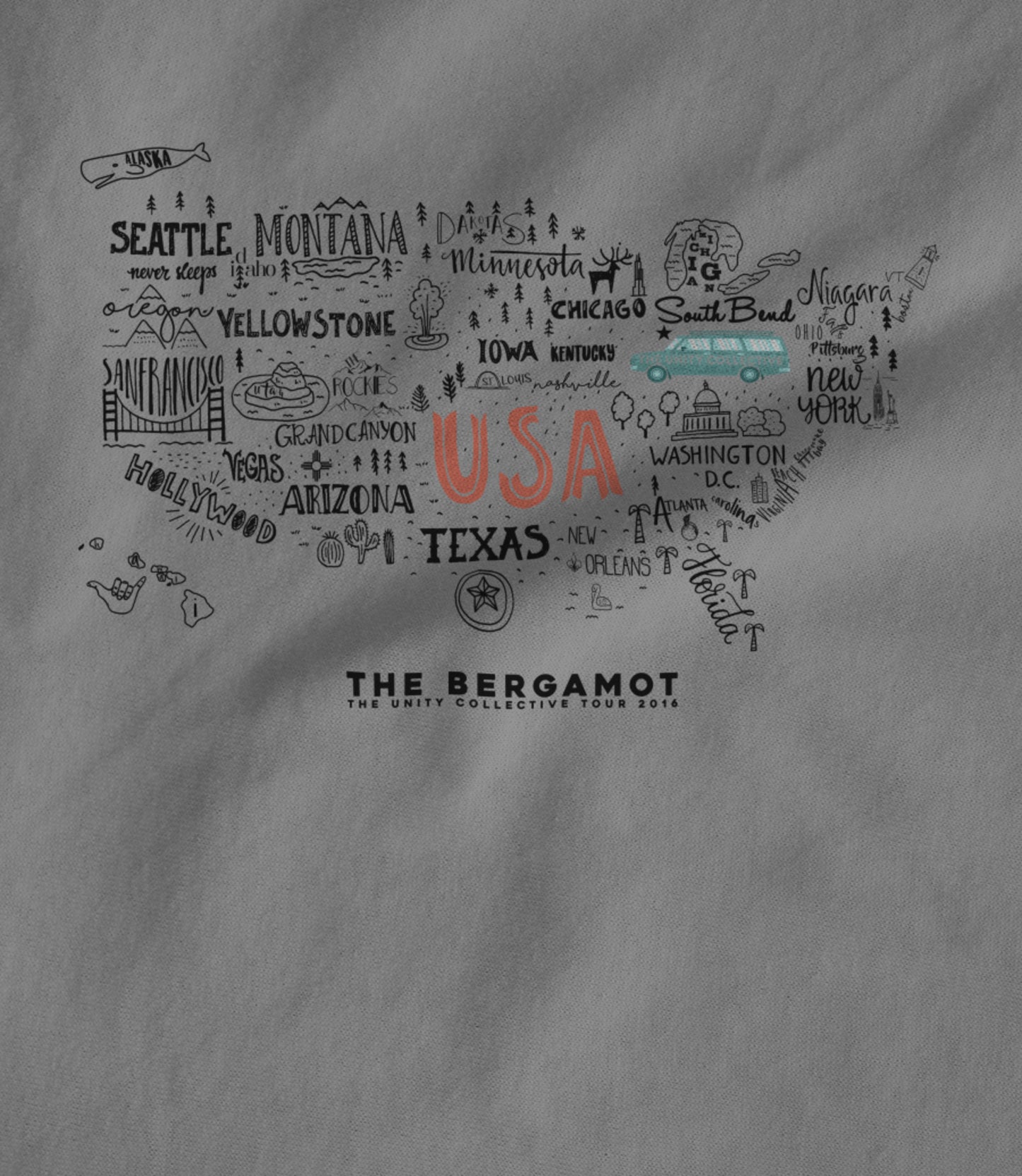 The Unity Collective OFFICIAL TOUR Gray w/Black Logo Hoodie