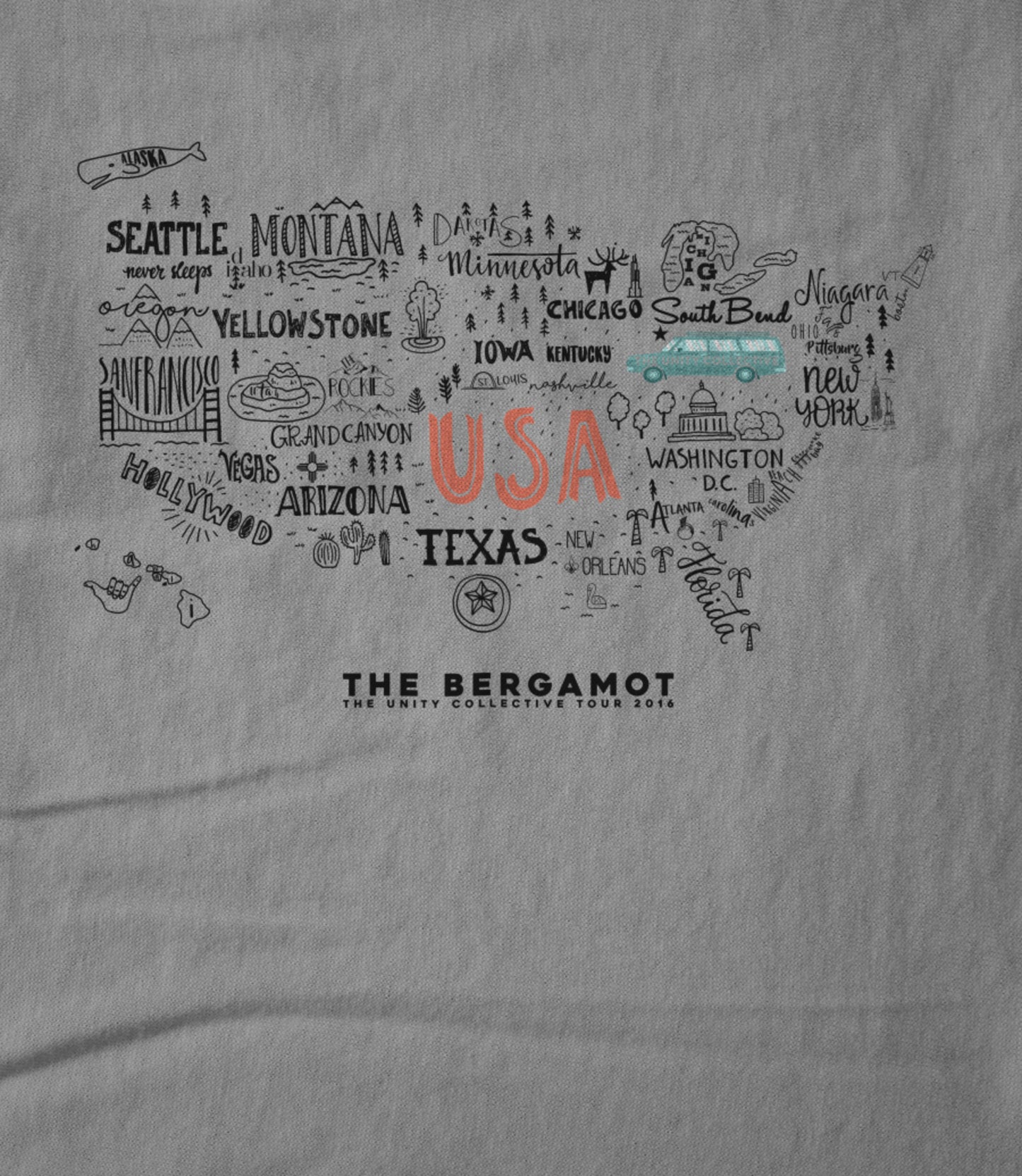 The Unity Collective OFFICIAL TOUR Gray w/Black Logo Women's T-shirt