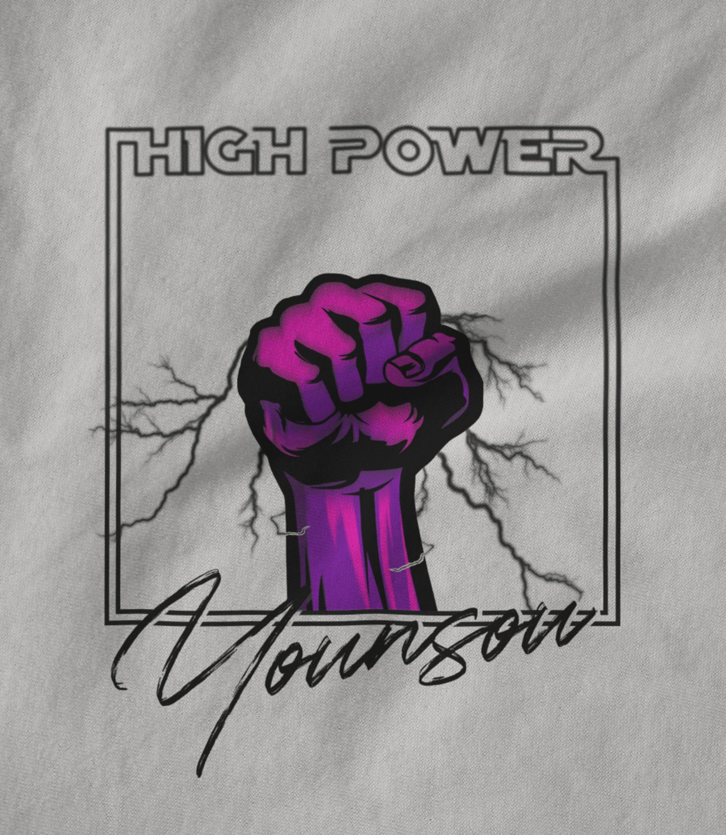 High Power Pink/Black on White Women's T-shirt