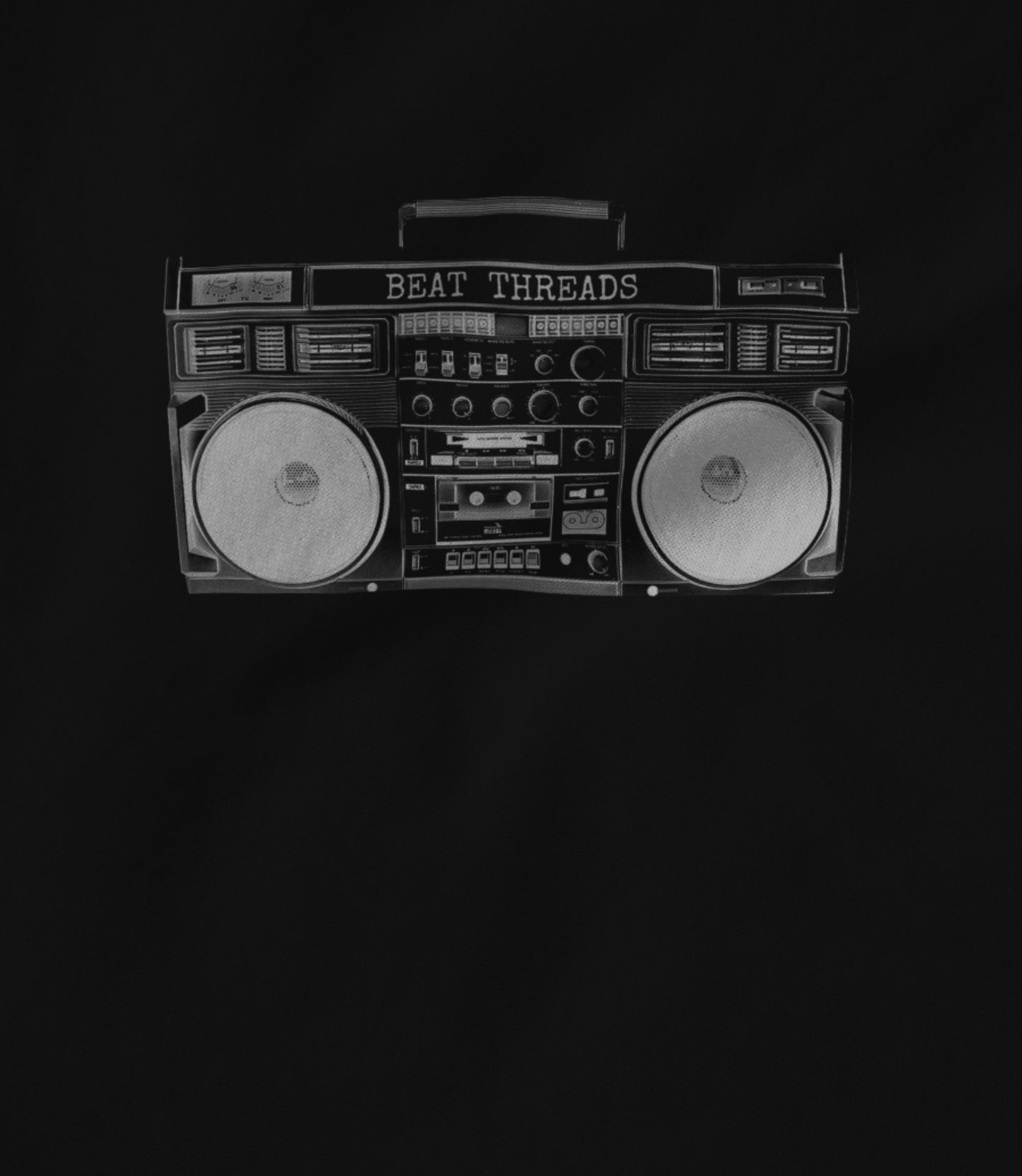 Old School Boombox - Black Unisex T-shirt