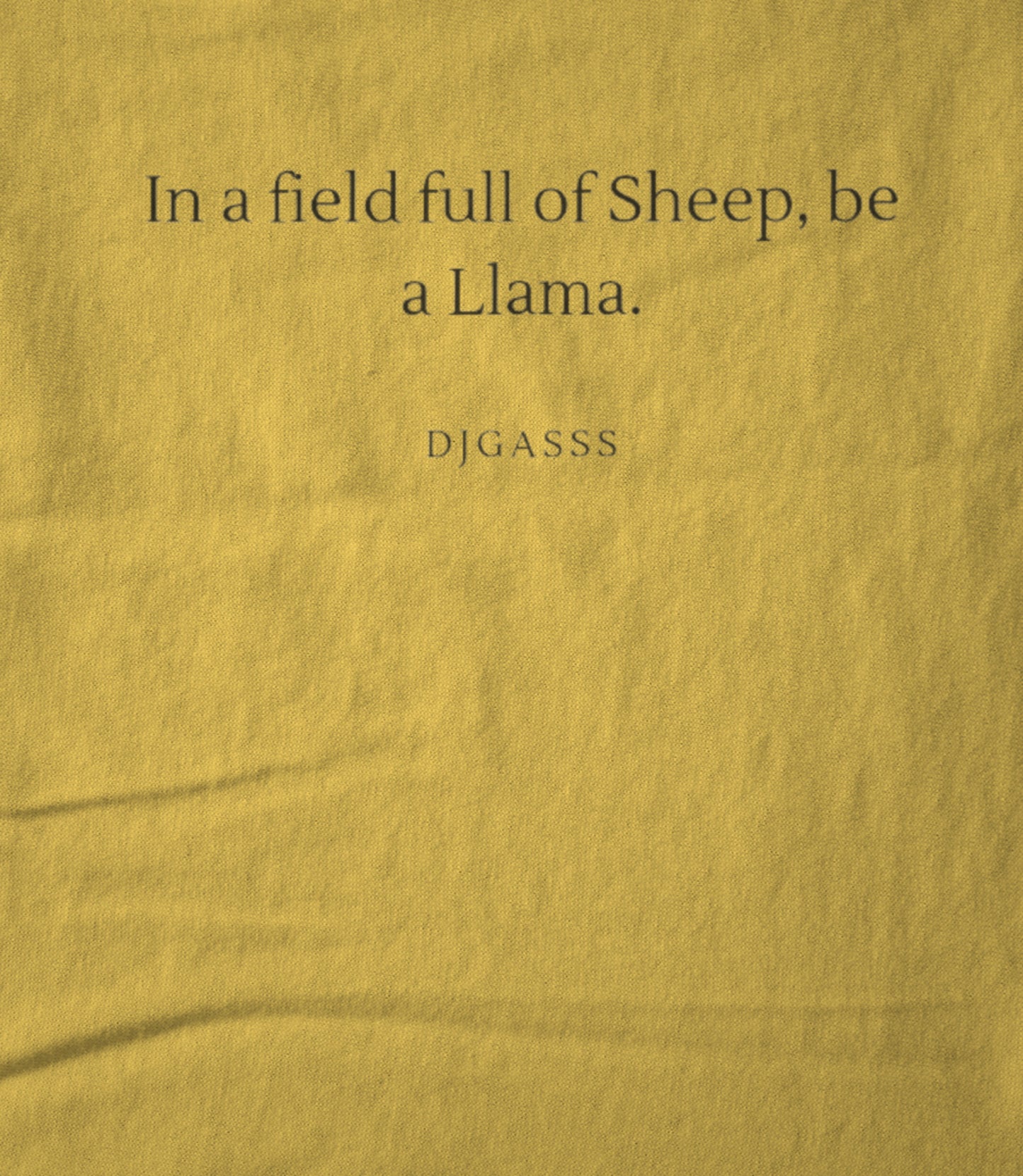 Be a Llama Yellow Unisex T-shirt