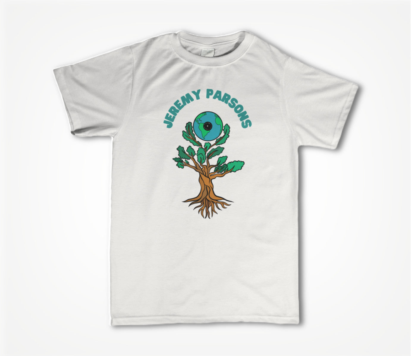 Jeremy Parsons Sit and Spin Logo White Unisex T-shirt