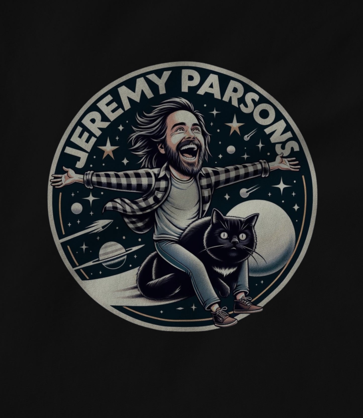 Jeremy Parsons Noche Space Cat Logo Black Women's T-shirt