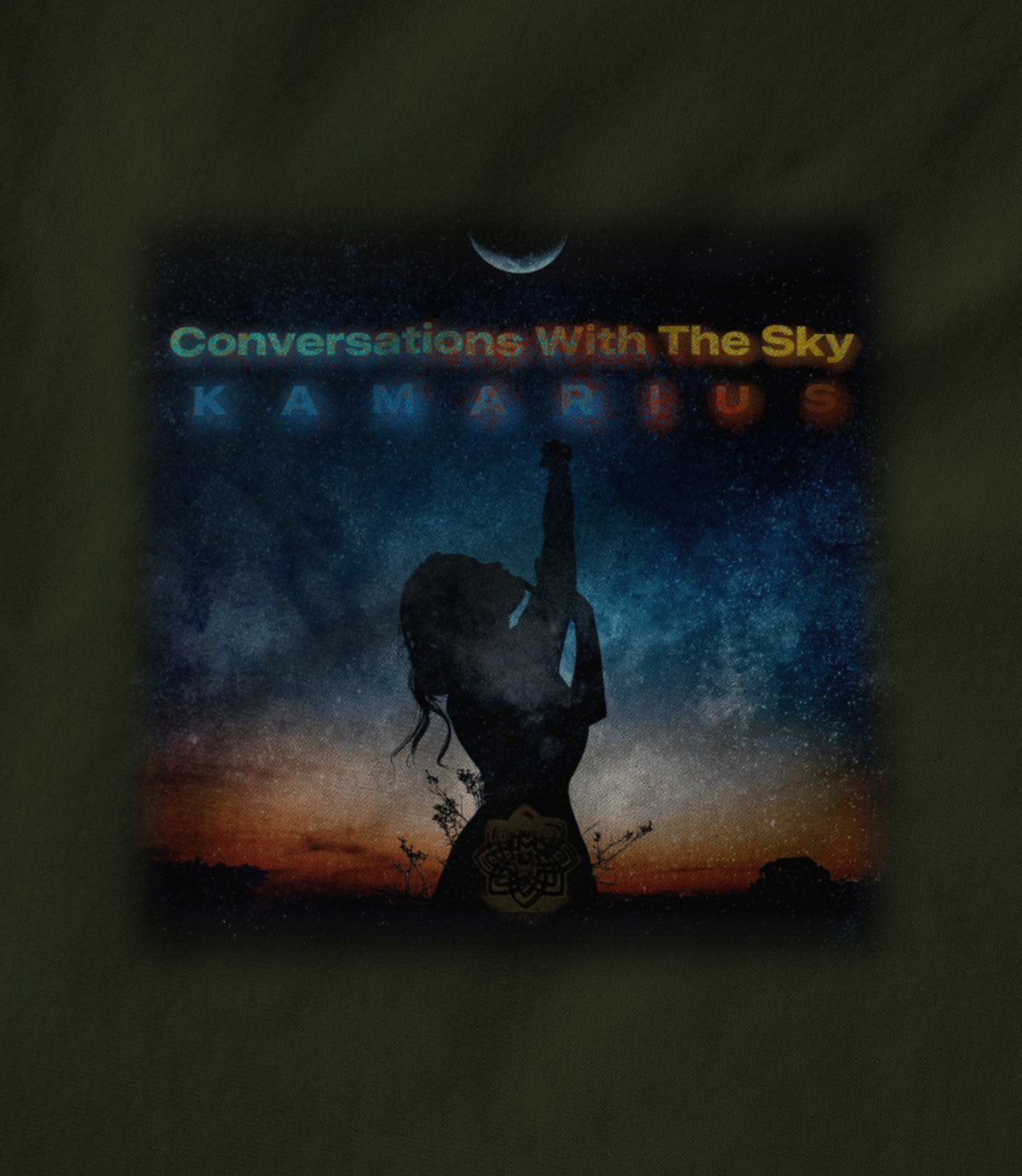Conversations With The Sky by KaMarius Military Green Unisex T-shirt