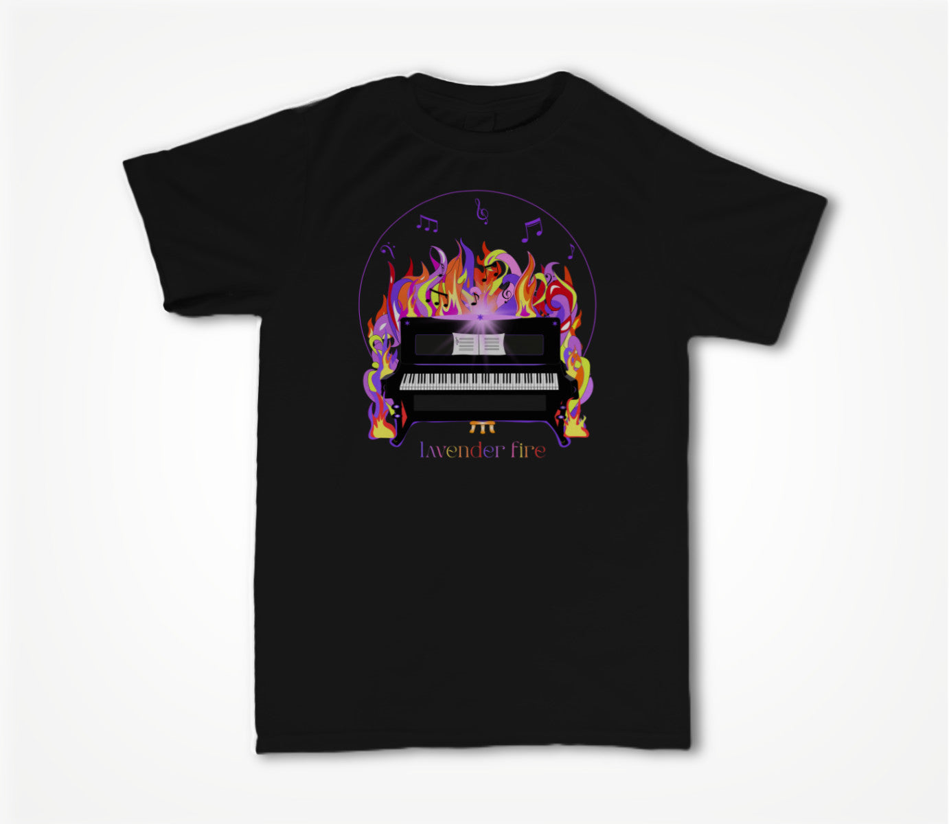 Piano and Fire Design Unisex T-shirt