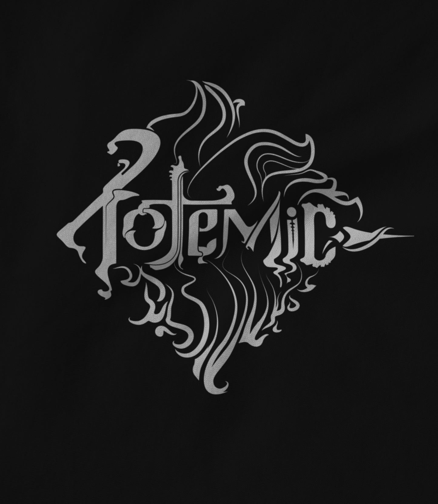 Totemic Logo White On Black Hoodie