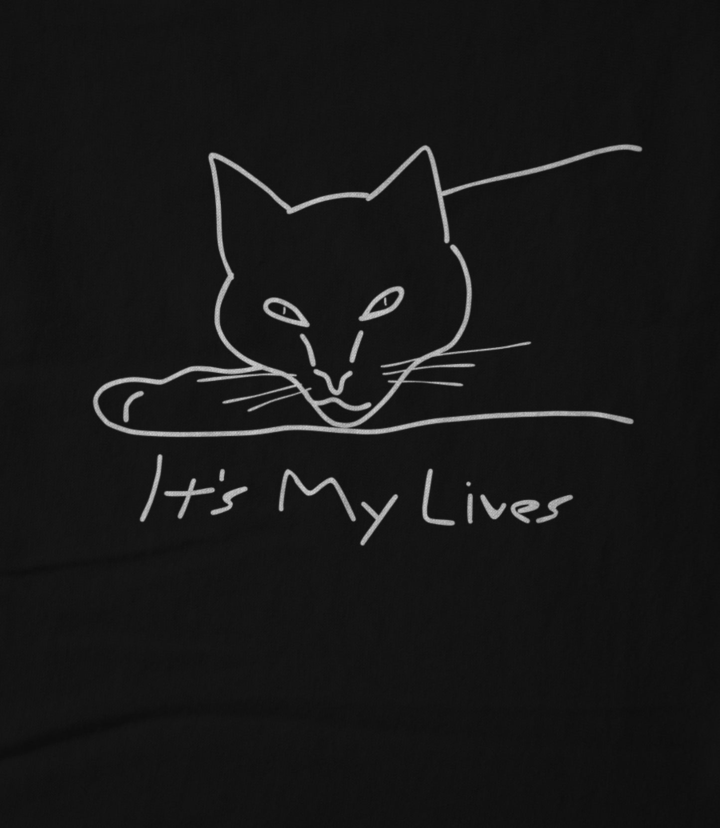 It's My Lives Doodle Cat Black Unisex T-shirt
