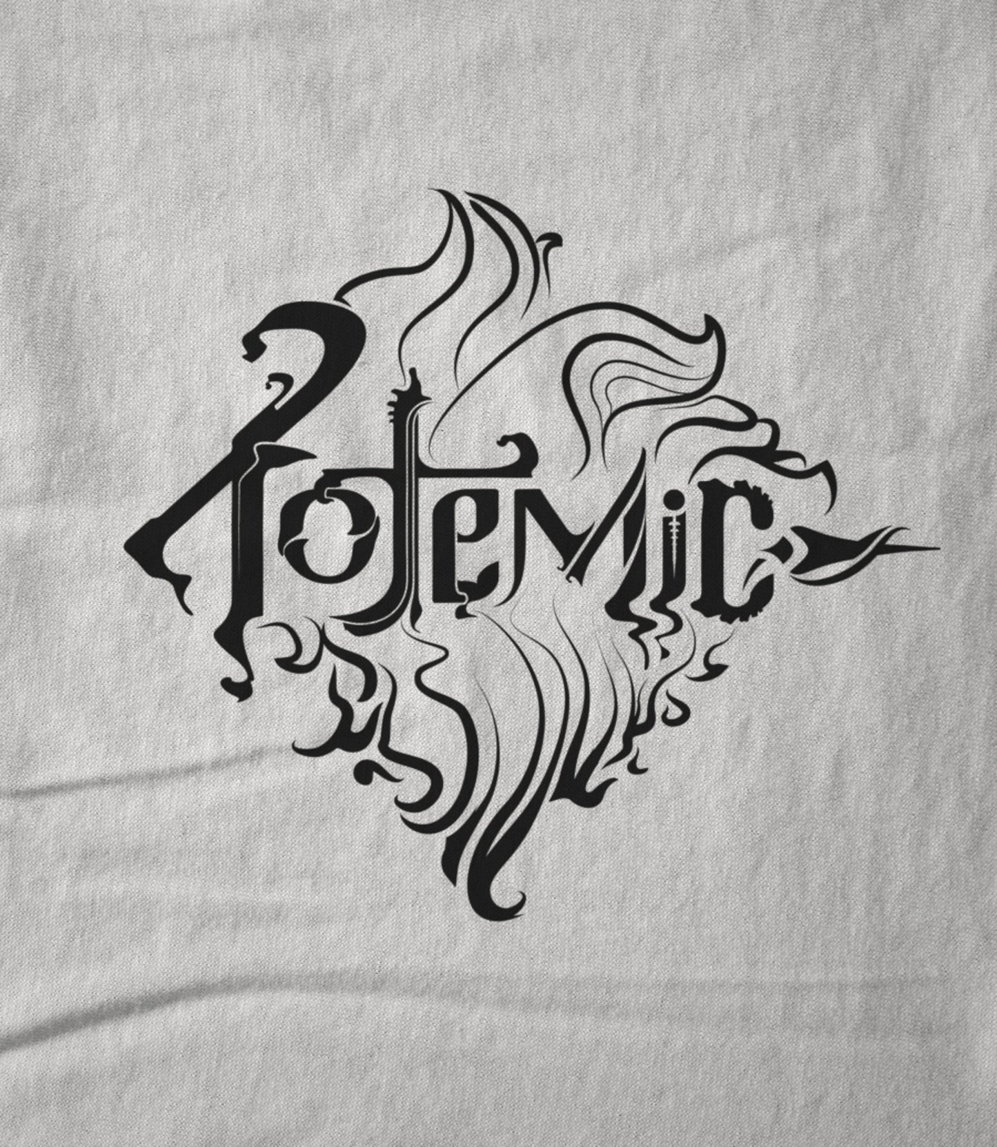 Totemic Logo Black On White Hoodie
