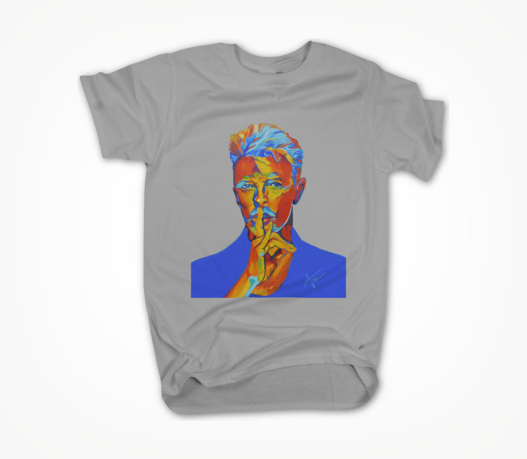 David Bowie in gray Unisex T-shirt