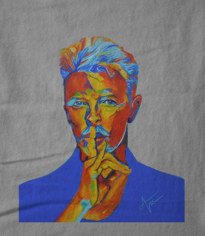 David Bowie in gray Women's T-shirt