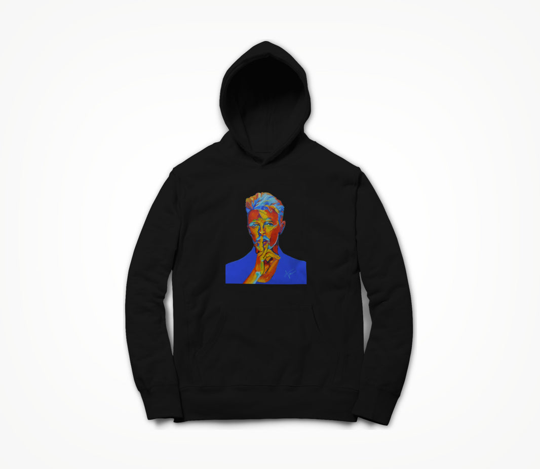 David Bowie on black Hoodie