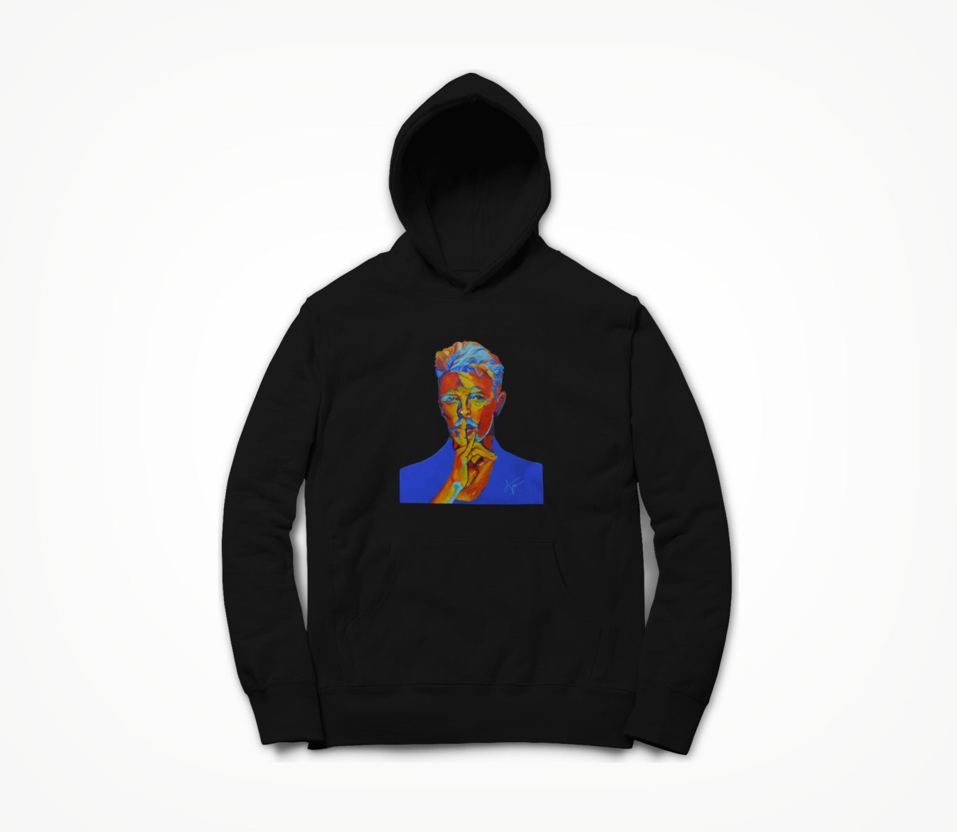 David Bowie on black Hoodie