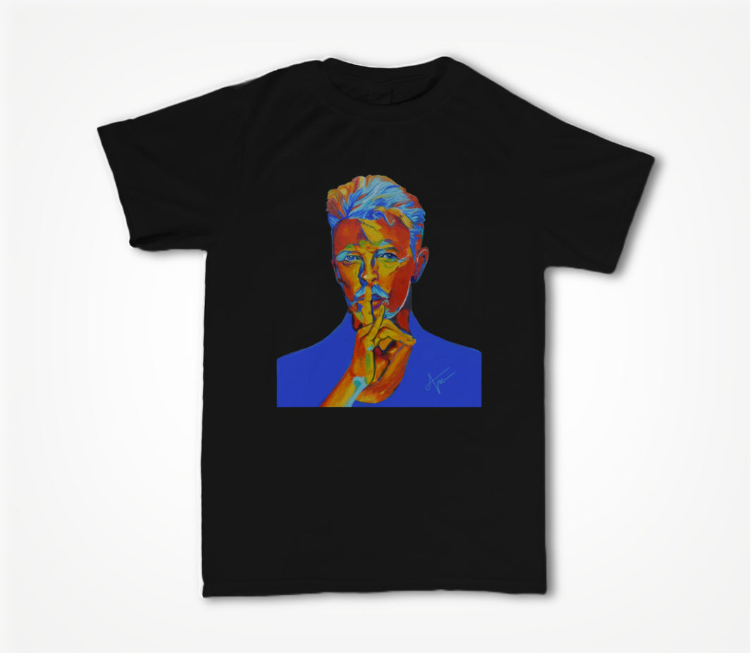 David Bowie on black Unisex T-shirt