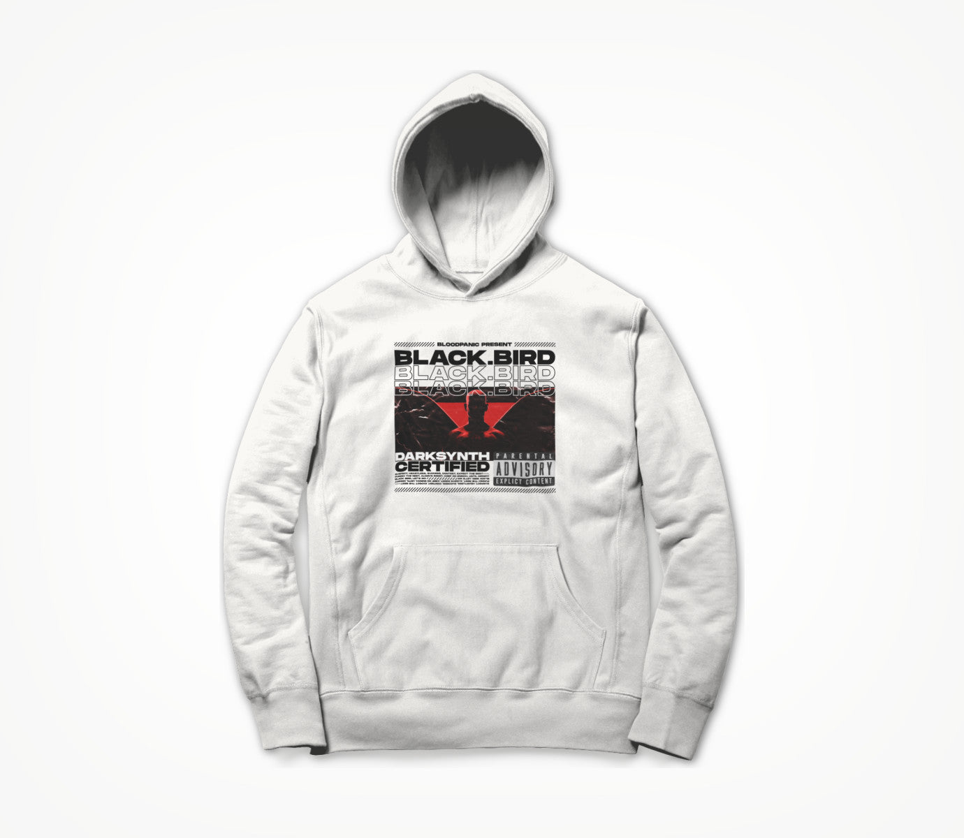 Black Bird Heavy - White Hoodie