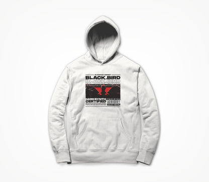 Black Bird Heavy - White Hoodie