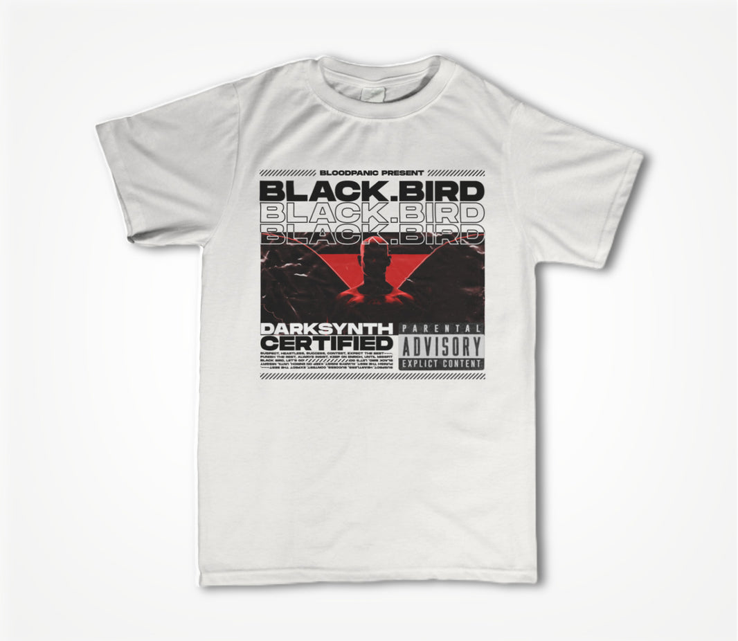 Black Bird Heavy - White Unisex T-shirt