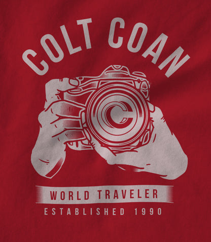 Colt Coan "World Traveler" - Red Unisex T-shirt