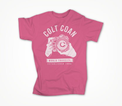 Colt Coan "World Traveler" - Pink Unisex T-shirt