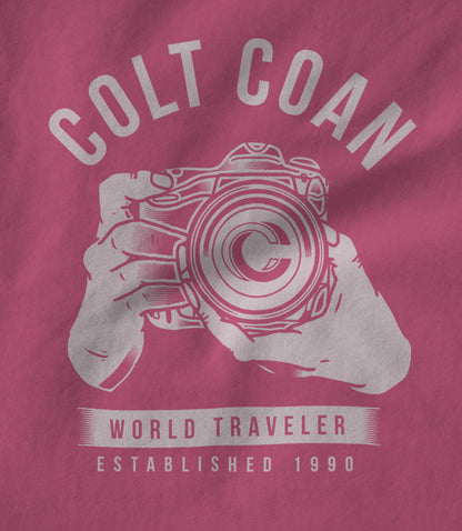 Colt Coan "World Traveler" - Pink Unisex T-shirt