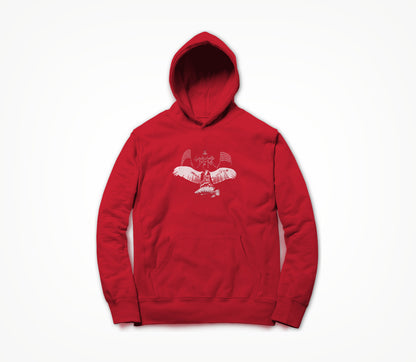 Anti-Nero Vulture White on Red Hoodie