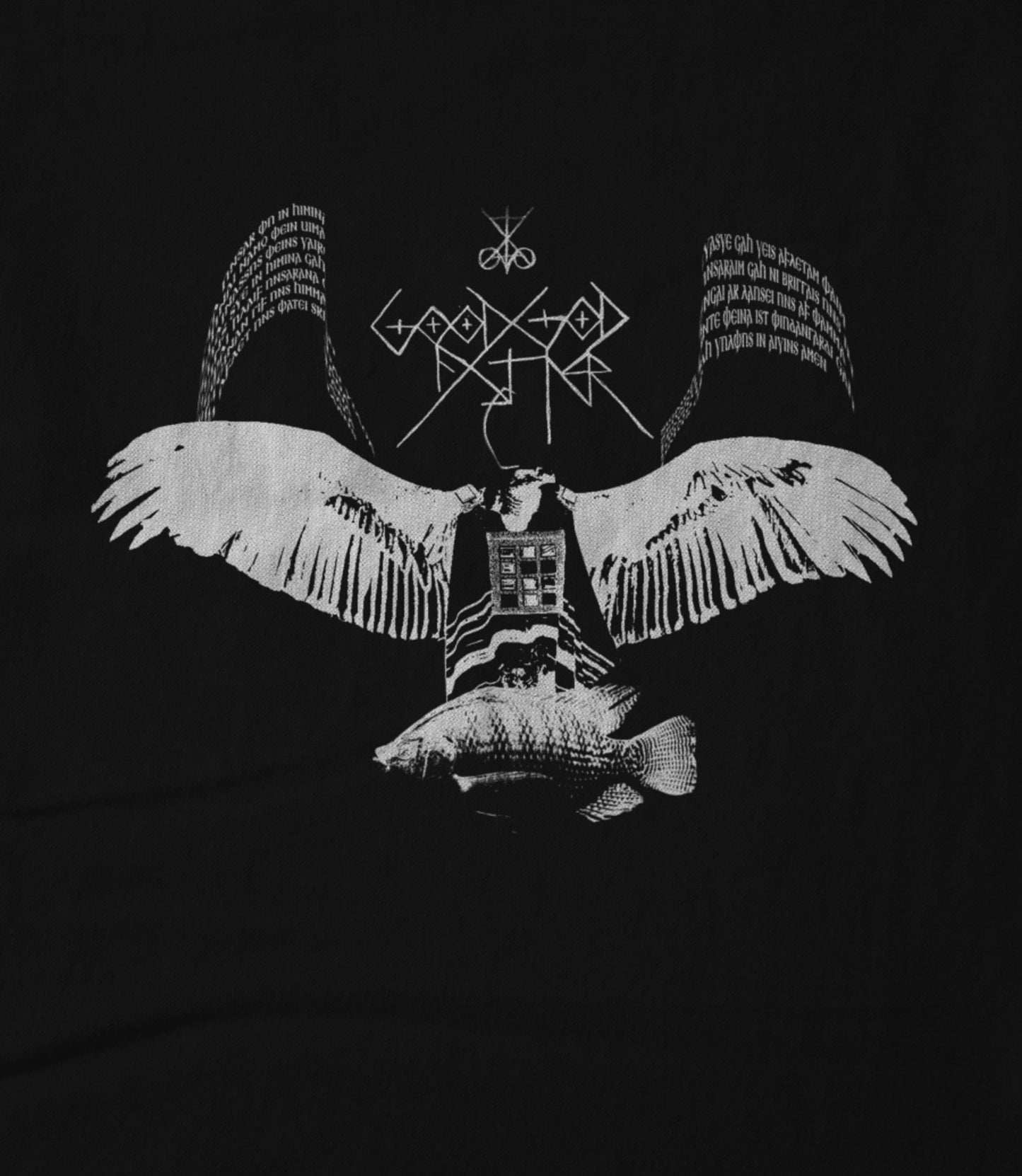 Anti-Nero Vulture White on Black Unisex T-shirt