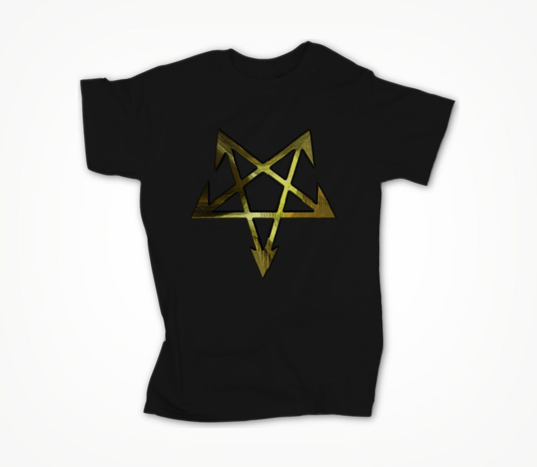 Gold Pentagram and Pentagram Unisex T-shirt
