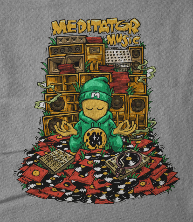 Medi Man Stack / Grey Hoodie