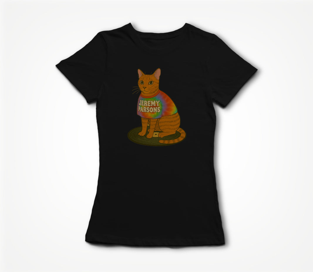 Jeremy Parsons Kitty on Vinyl [Black] Women's T-shirt