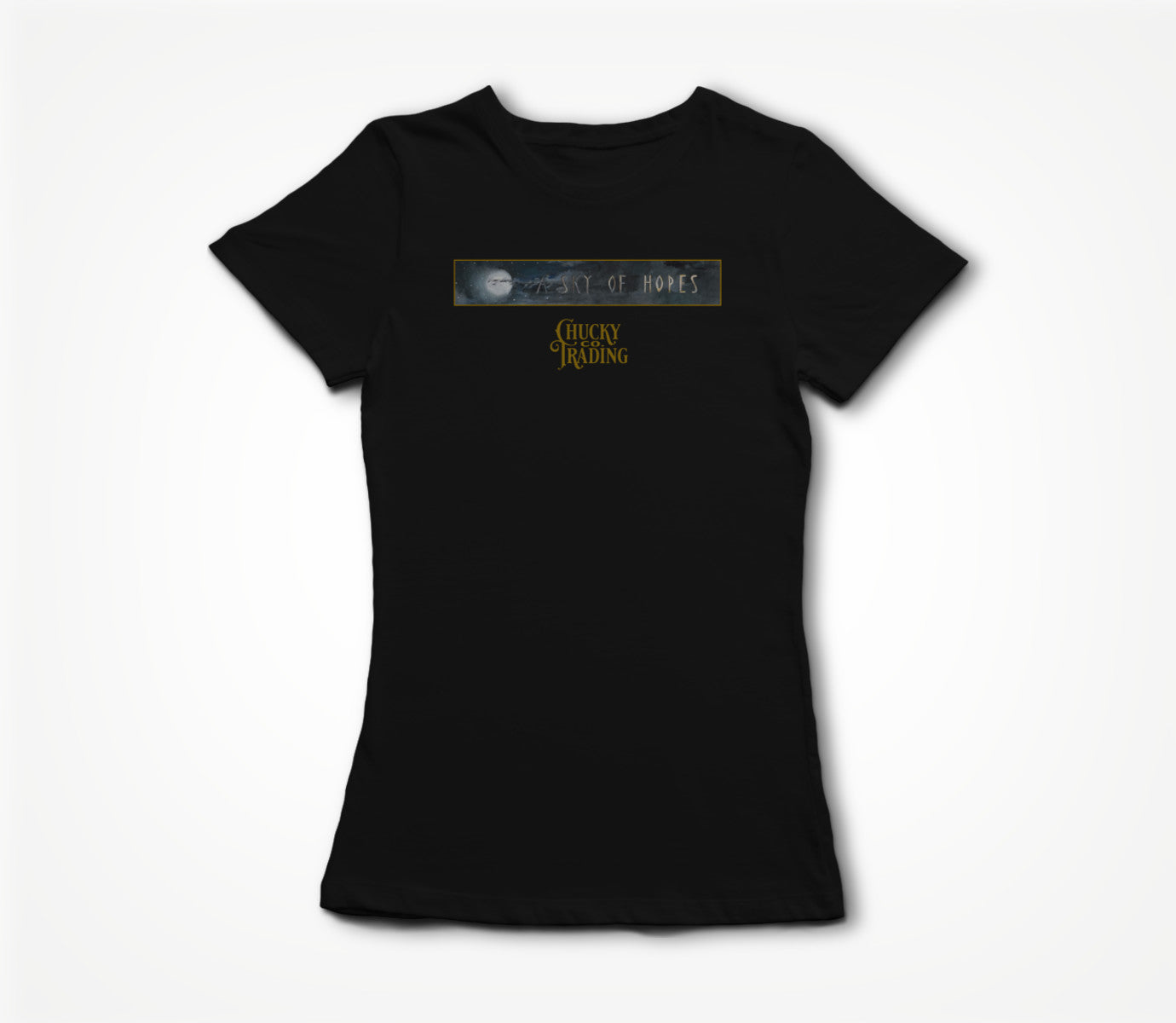 Black w/ Sky and Logo Women's T-shirt