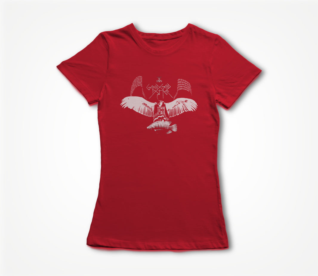 Anti-Nero Vulture White on Red Women's T-shirt