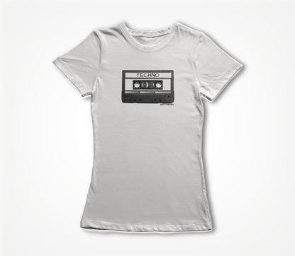 Old School Mix Tape - TECHNO- WHITE Women's T-shirt