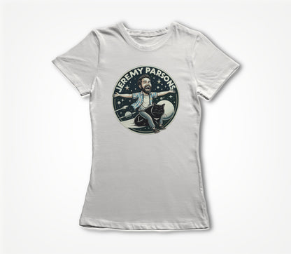 Jeremy Parsons Space Cat Haircut 2026 (White) Women's T-shirt