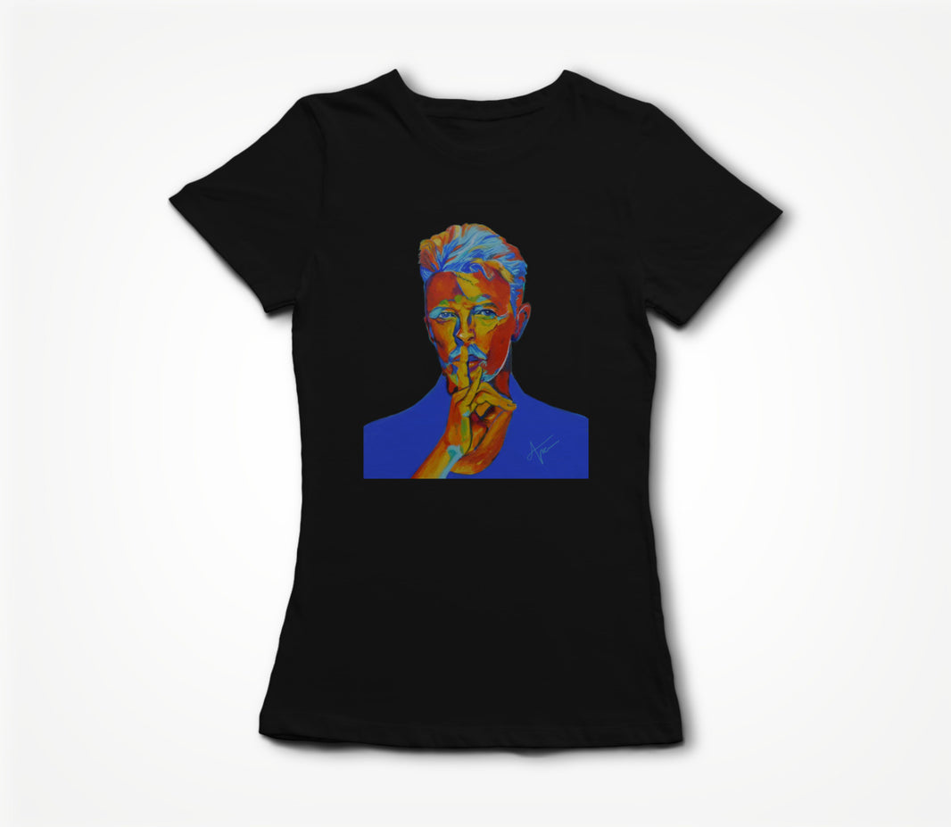David Bowie on black Women's T-shirt
