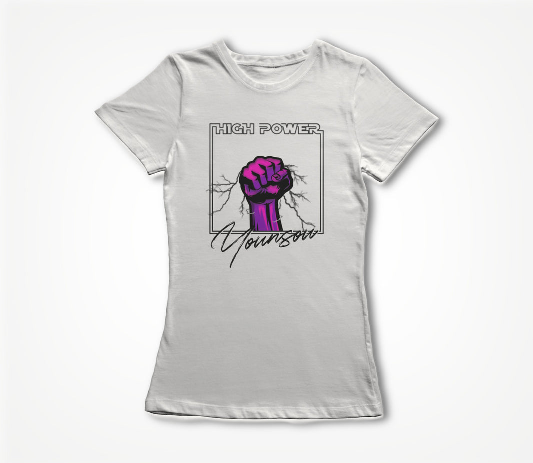 High Power Pink/Black on White Women's T-shirt