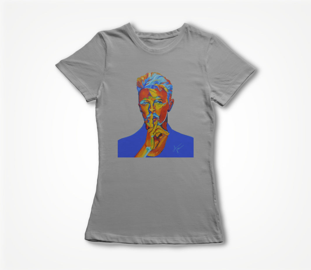David Bowie in gray Women's T-shirt