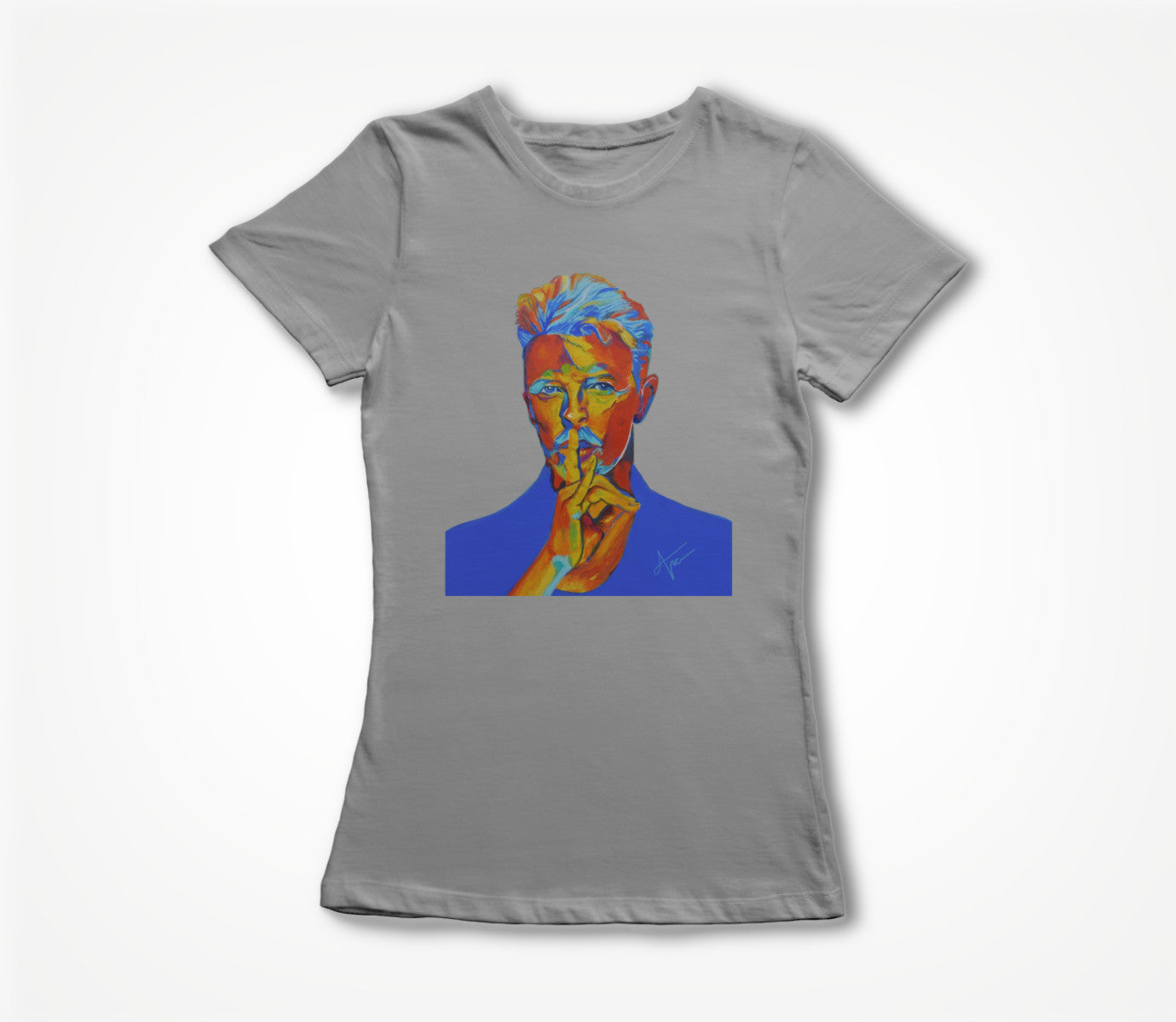 David Bowie in gray Women's T-shirt