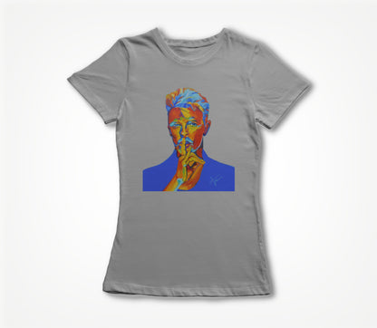 David Bowie in gray Women's T-shirt