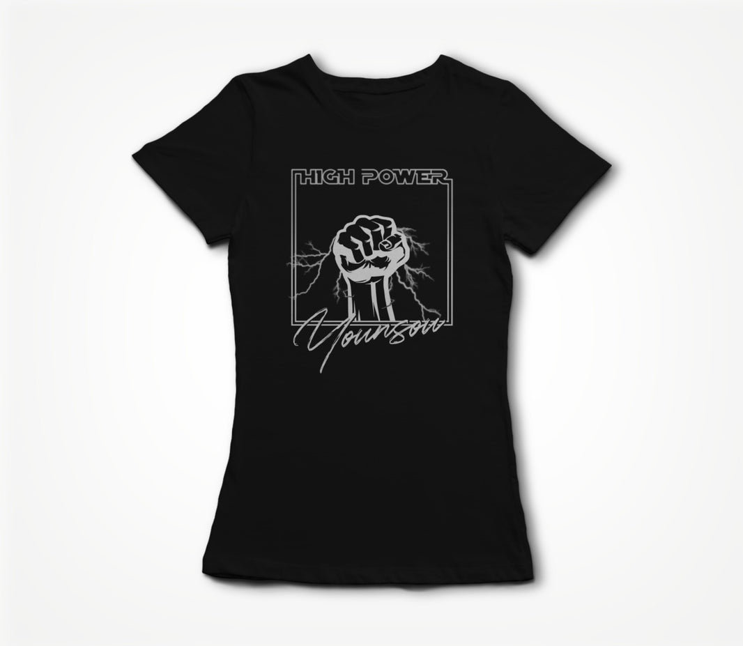 High Power White on Black Women's T-shirt