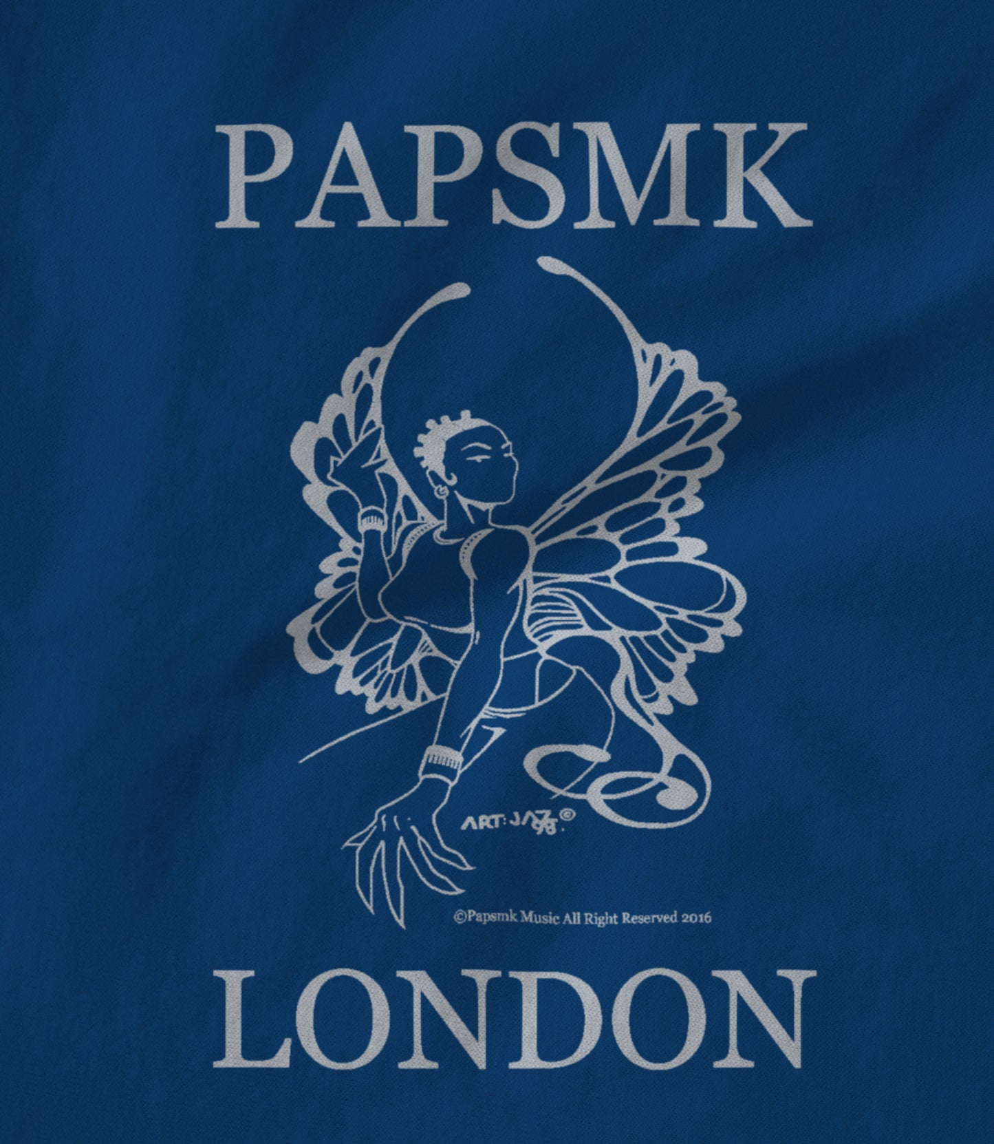 PAPSMK LONDON Logo w1 Blue Unisex T-shirt