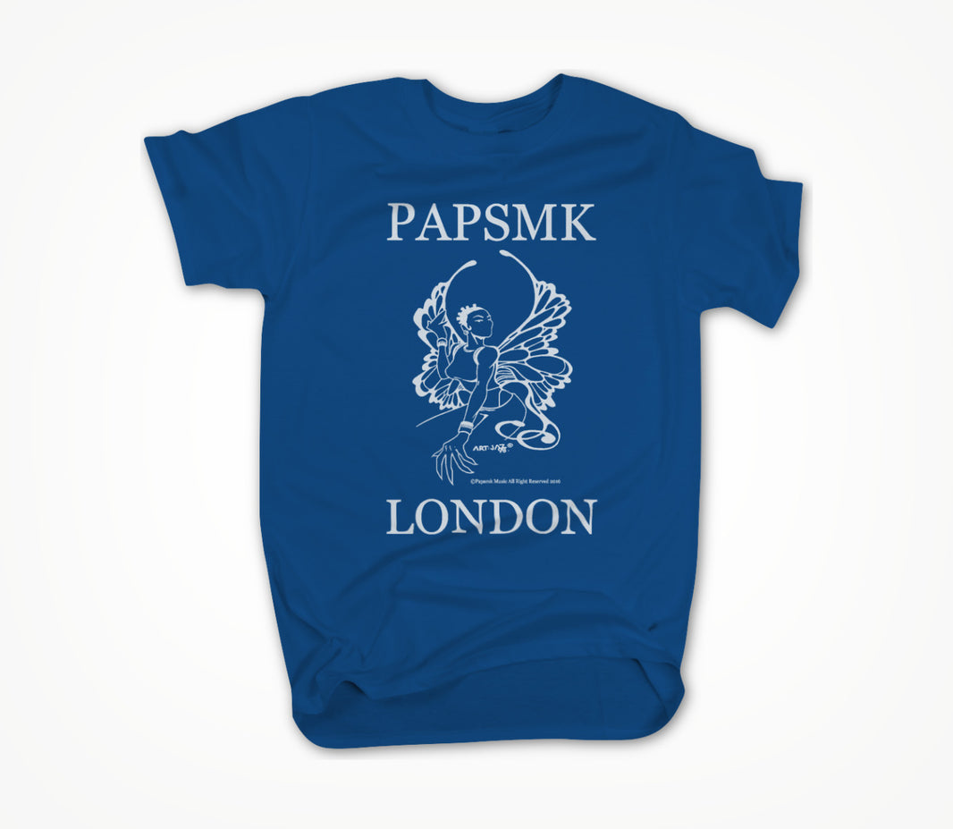 PAPSMK LONDON Logo w1 Blue Unisex T-shirt