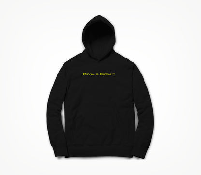 Ravers Return Branded plain, Yellow Text Hoodie