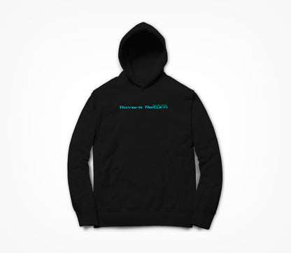 Ravers Return Bright Blue Text Hoodie