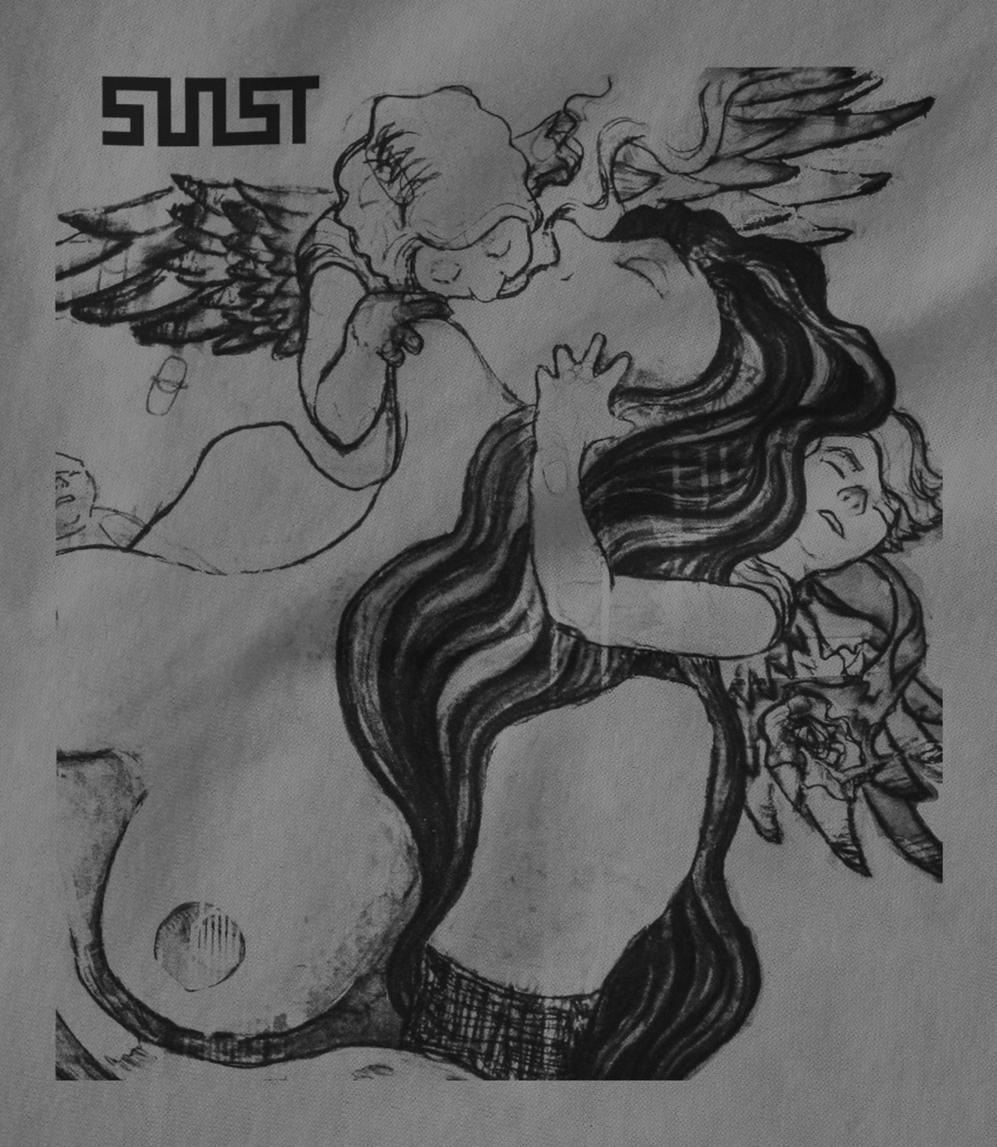 SNST Angel Black Outline Hoodie