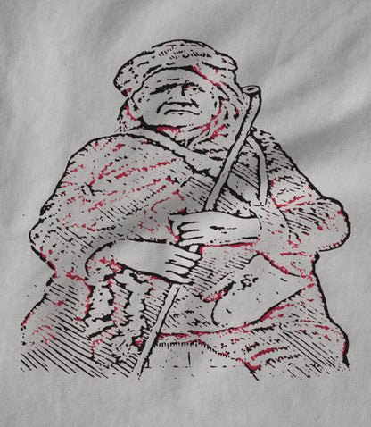 Screw-Jack Old Man Red on White Hoodie